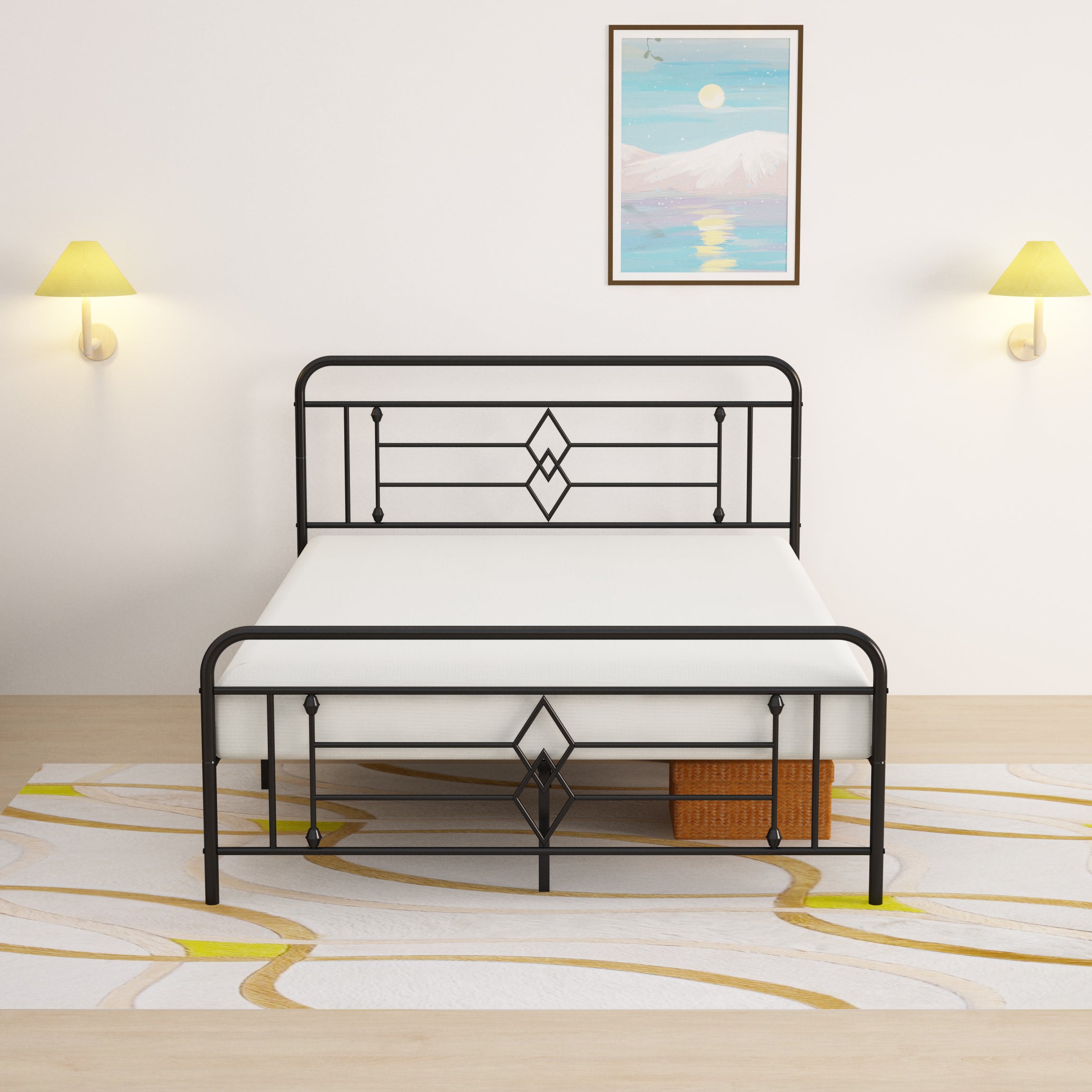 Cama Queen con Marco Metálico | Estructura Robusta