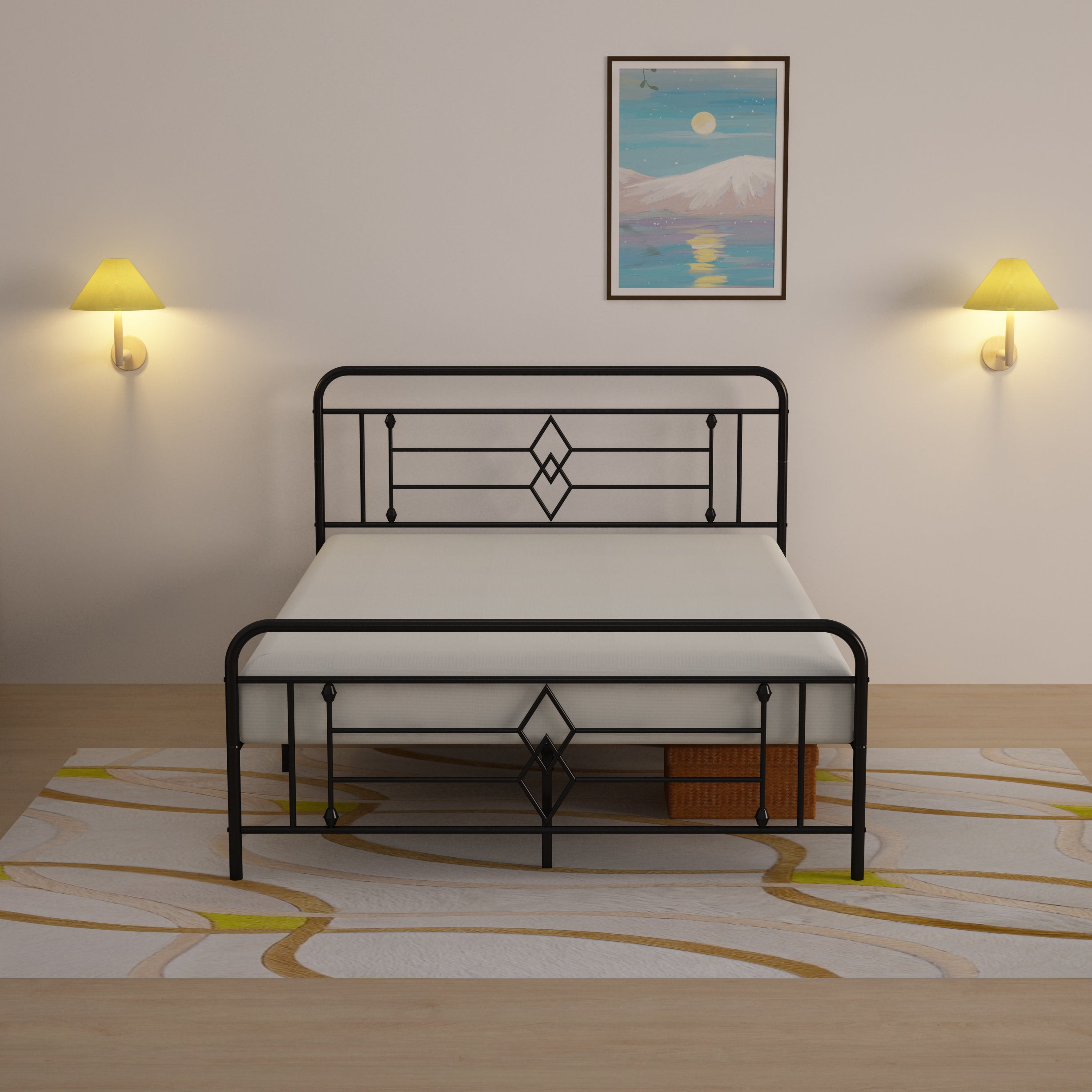 Cama Queen con Marco Metálico | Estructura Robusta