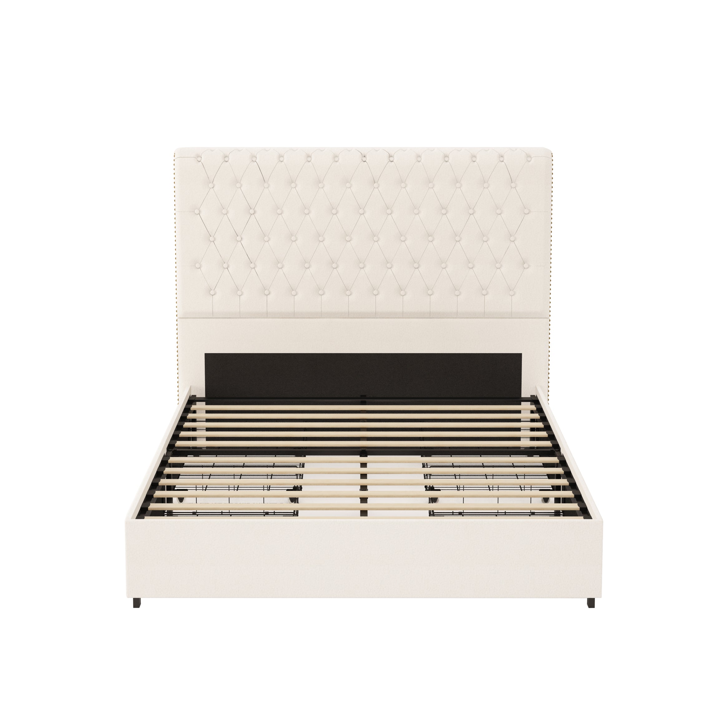 Cama Queen Tapizada en Terciopelo con Marco Metálico