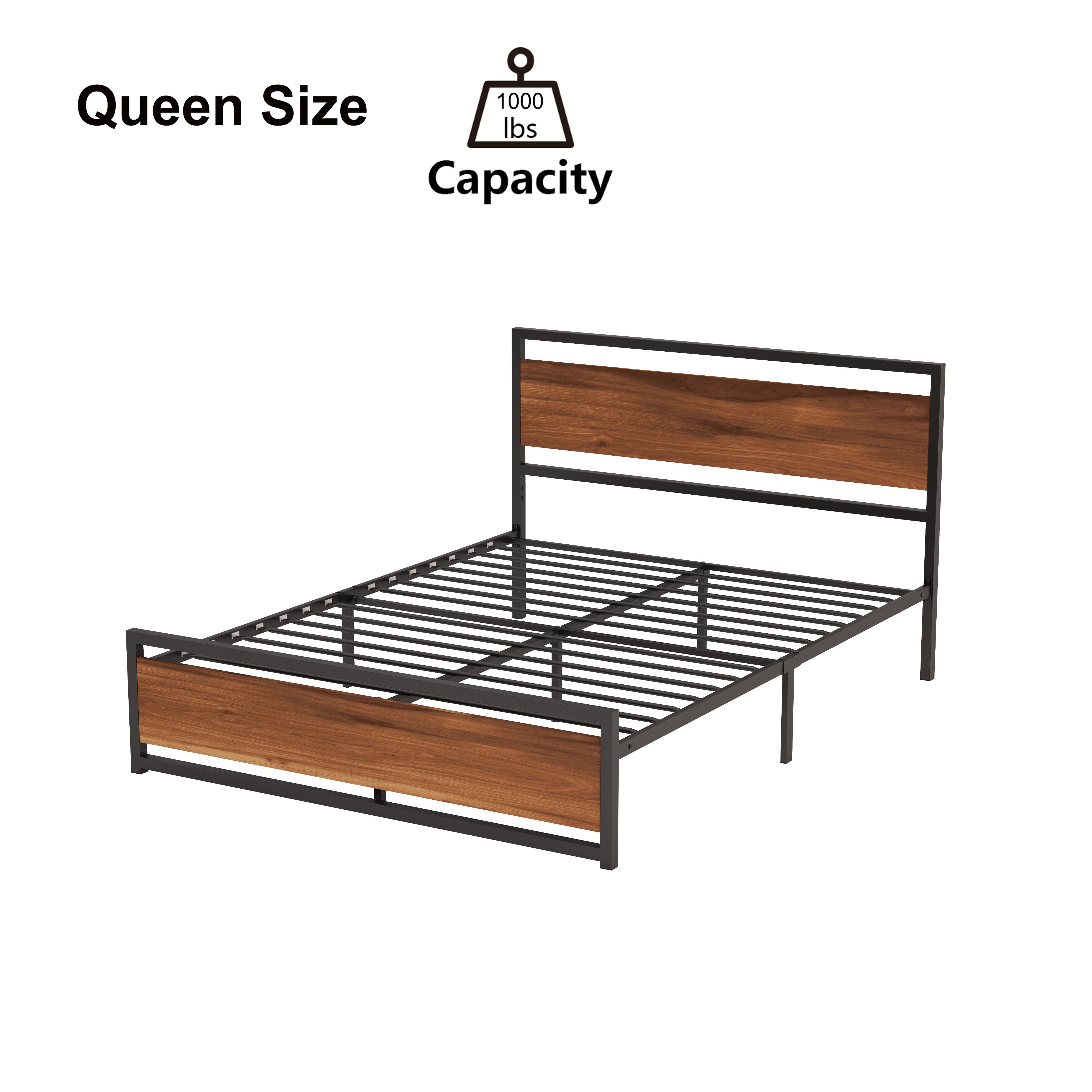 Cama Queen con Marco Metálico | Diseño Elegante y Duradero